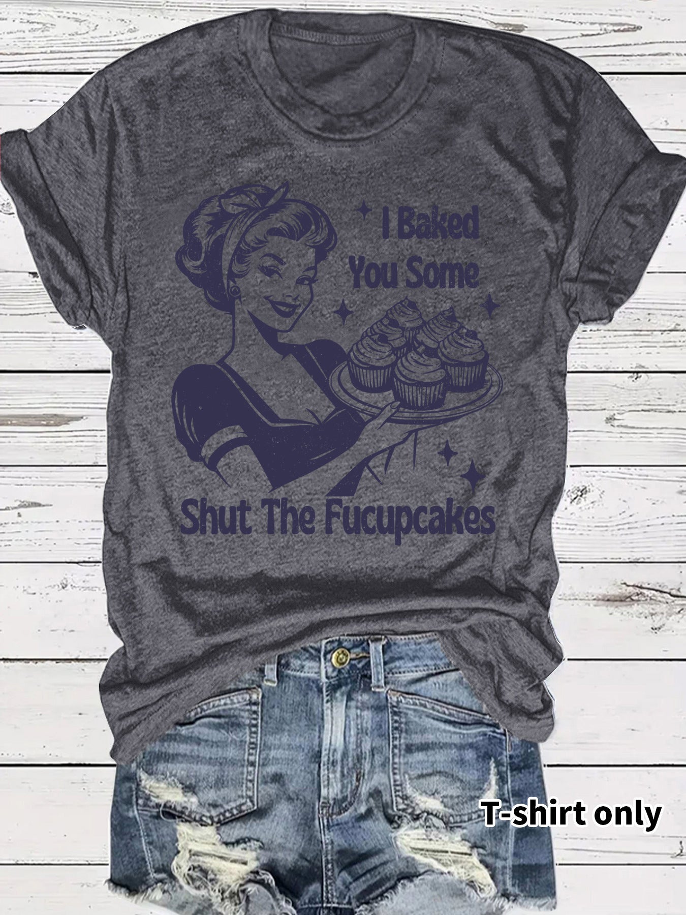 Beauty and Cake Printed Short Sleeves